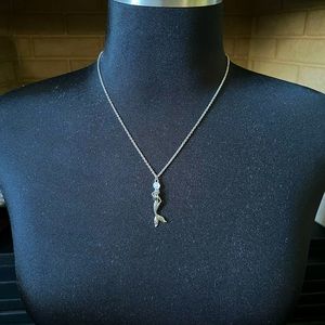 Silver Chain Necklace with Silver Mermaid Charm
